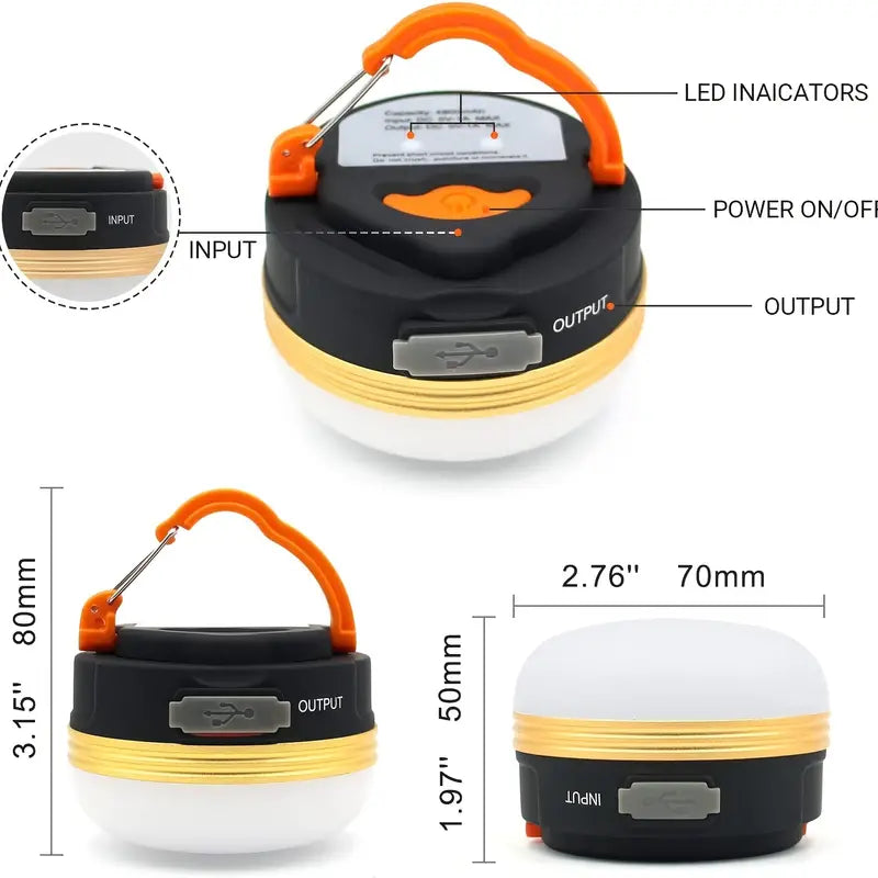 Portable Rechargeable LED Camping Lantern with Magnetic Base-2