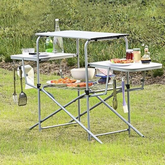 Foldable Outdoor BBQ Table Grilling Stand-2