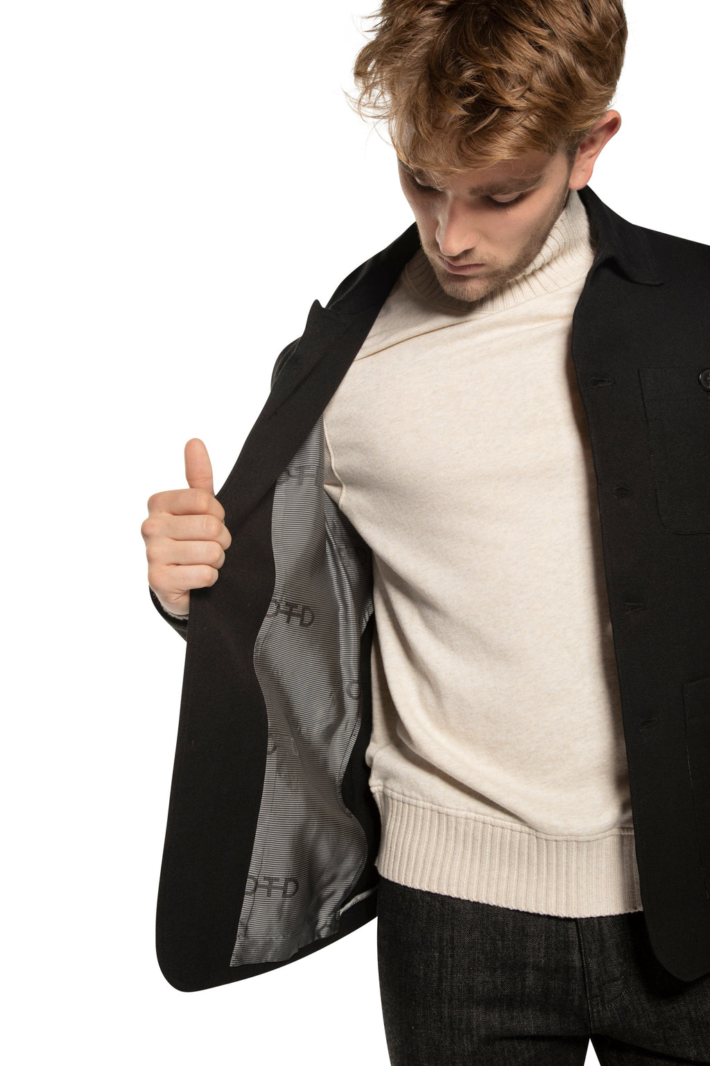 Patch Pocket Task Jacket (Black)-2