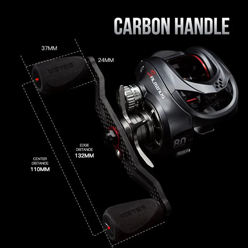 High-Speed Baitcasting Reel Dual Spools Right Hand Black-1